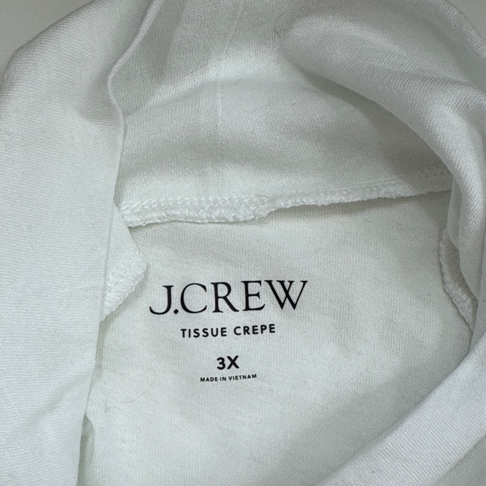 NWT J. Crew Women’s Plus Size 3X White Long Sleeve Tissue Turtleneck - Picture 2 of 11